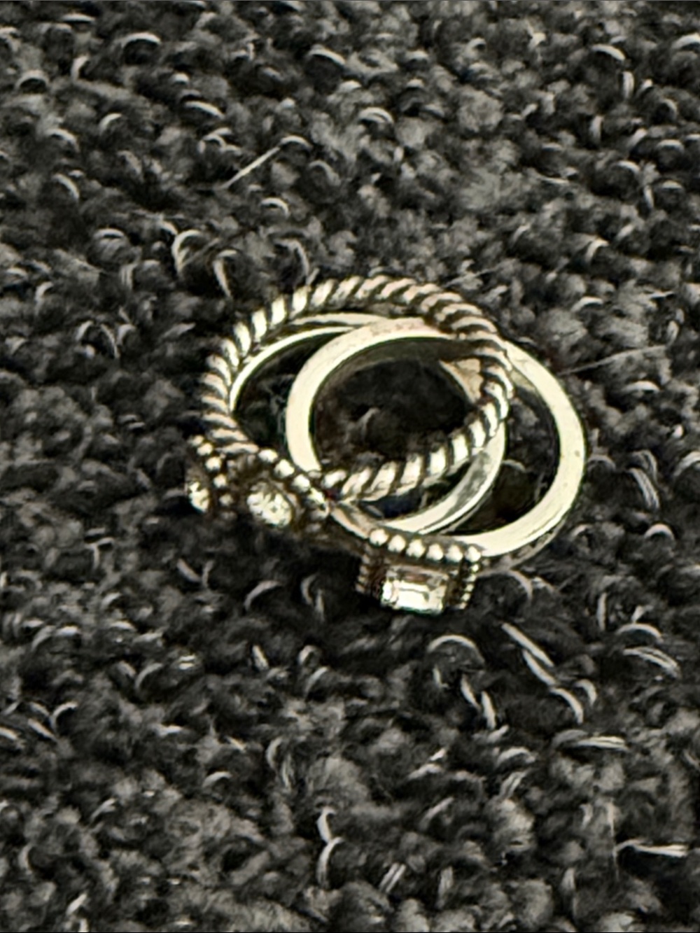 Brighton Silver-Tone Stackable Rope and Textured Ring Set - Picture 4 of 4
